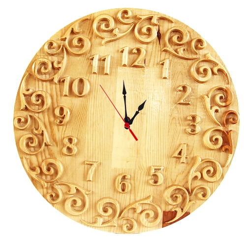 Oyma Çam  Duvar Saati