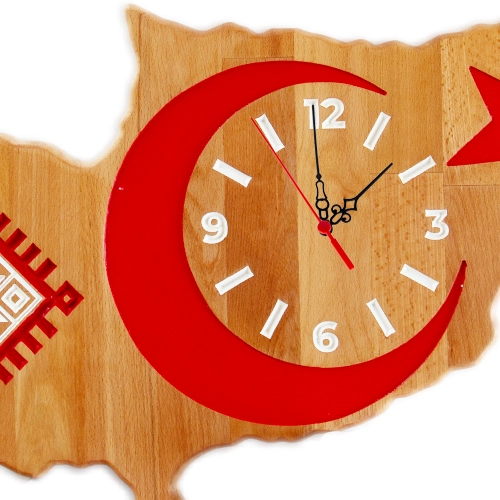 Kıbrıs Motifli Ahşap Saat