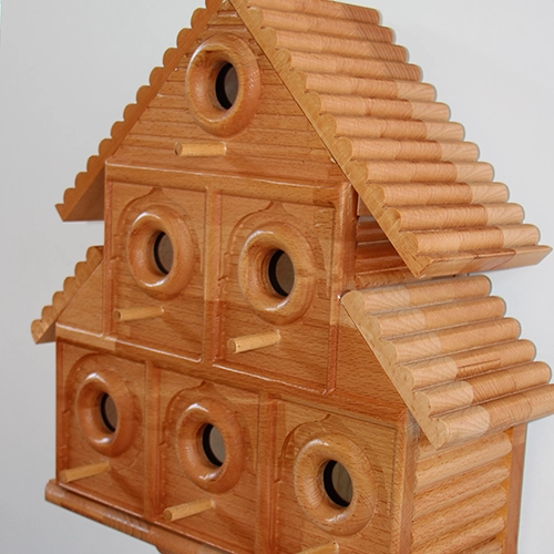 Kayın Ahşap Çok Katlı Kuş Yuvası